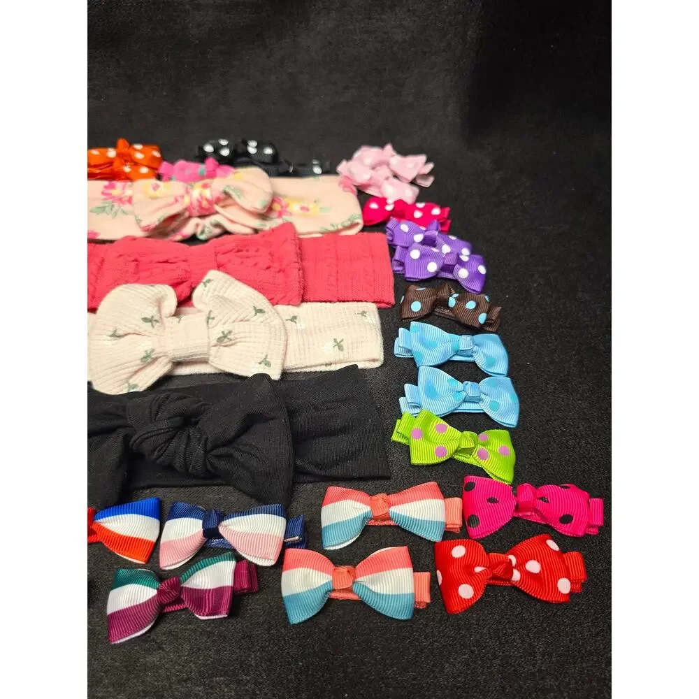 Headbands & Mini Ribbon Hairclip Bows Girl's Hair Accessories Children's